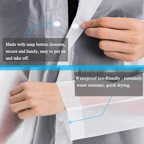 Rain Coats (2 Pack) - Reusable EVA Rain Ponchos for Adults Rain Jackets Raincoats for Men Women
