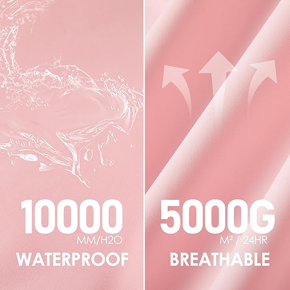 Long Raincoat for Women, Lightweight Rain Coat with Hooded, Waterproof Rain Jacket, Packable Rainwear